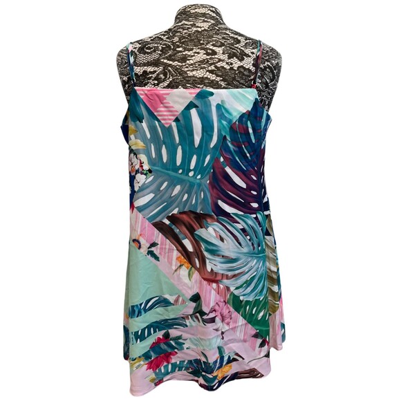 NEW ASOS‎ Strappy Botanical Mini Dress Short Lightweight Flowy Multicolor 12 P - Picture 2 of 16